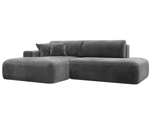 Диван угловой Лига-036 НПБ Модерн левый угол Велюр серый - Вид 1