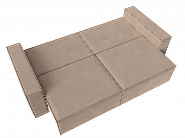 Диван прямой Куба (полностью велюр бежевый) - Вид 9