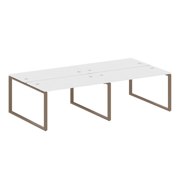 Metal System Р. ст. на 4 раб. места на О-образном м/к БО.СМ-4.3 Белый/Мокко металл 2800*1475*750 - Вид 1