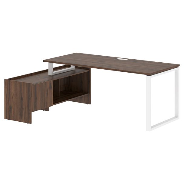 Стол с тумбой EQCT 19814 Дуб Денвер темный/Белый 1960х1400х750 EDIS - Вид 1