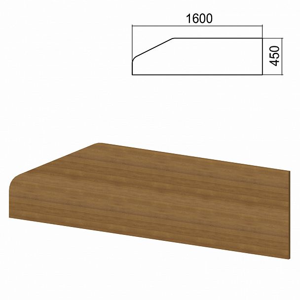 Экран-перегородка к столам "Арго", шириной 1600 мм, орех - Вид 2