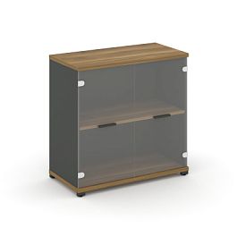 Concept Шкаф 1 широкая секция, 2 ниши CN.STS.E-213 SP A Сандал Янтарный/Антрацит/Металл Антрацит/Прозрачный 836*420*818 - Фото предпросмотра