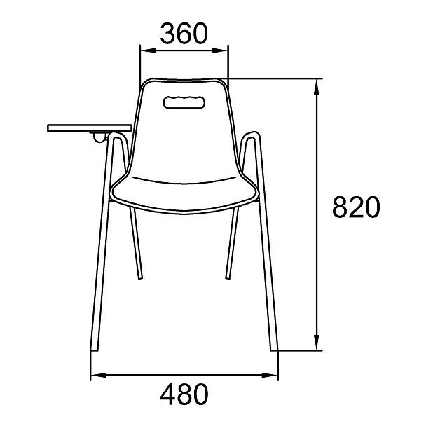 Стул Venezia (4 ножки с подлокотниками + столик TLT), каркас хром, красный, РП+ИК - Вид 5