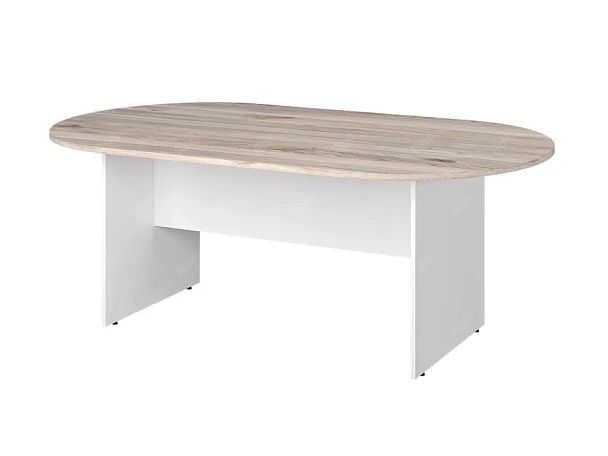 TANDEM RTD010-200-MA Конференц-стол овальный ун-й 2000х1200х750 Дуб Маувелла/Белый - Вид 1