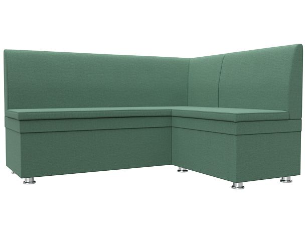 Диван кухонный угловой Уют правый угол Рогожка зеленый - Вид 1