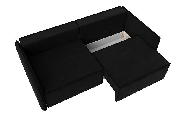 Диван прямой Либерти (полностью микровельвет черный) - Вид 7