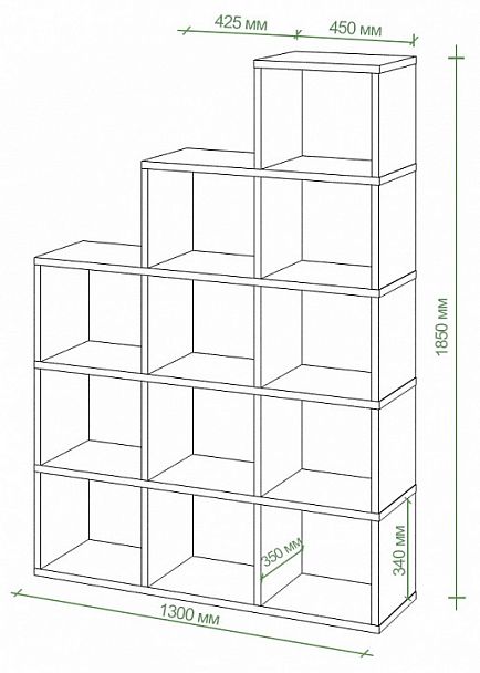 Стеллаж Бартоло СЛД 5 Карамель/Белый - Вид 2