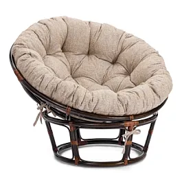 Кресло Папасан/Papasan (23/01 W) /с подушкой и ремешками/Antique brown (античный черно-коричневый) - Фото предпросмотра