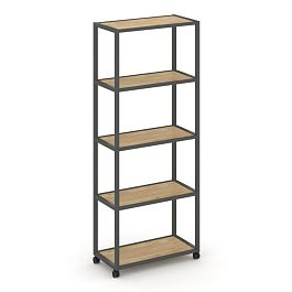 Shelf Mobile Стеллаж 5 уровней 1 секция VR.LT-STK-501.06 Тиквуд Светлый/Металл Антрацит 600*400*2000 - Фото предпросмотра