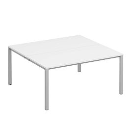 Рабочая станция на металлокаркасе КФ (2х160) Комфорт КФ К.С1 1146 БП белый премиум / серый - Фото предпросмотра