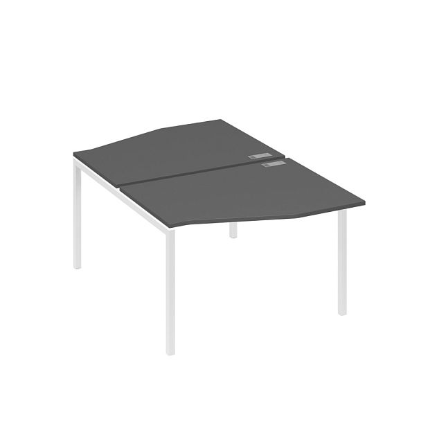 Рабочая станция металлокаркас DUE столы Техно (2х120) A4 А4 Б2 189 БП антрацит премиум / металлокаркас белый - Вид 1