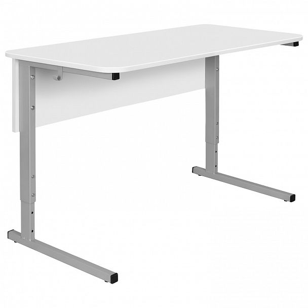 Стол-парта СУТ.55, 2-местный, регулируемый, 1200х500х520-640 мм, серый каркас, ЛДСП белая, гр.2-4 - Вид 2