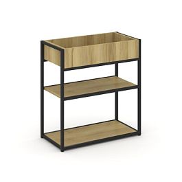 Rift Стеллаж Металл Антрацитический низкий приставной RF.STM-013 Дуб Винченцо/Металл Черный 796*350*750 - Фото предпросмотра