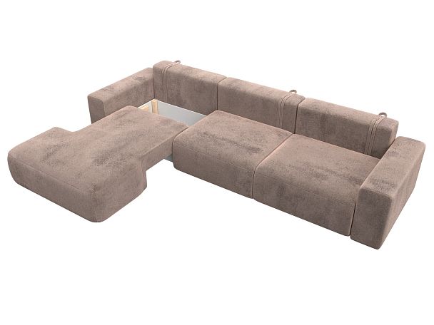 Диван угловой Лига-036 НПБ Классик Лонг левый угол Велюр бежевый - Вид 7