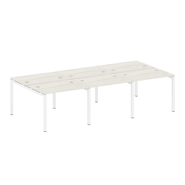 Metal System Quattro Р. ст. на 6 раб. места на П-образном м/к 50БП.СМ-6.1 Дуб наварра/Белый металл 3000*1475*750 - Вид 1