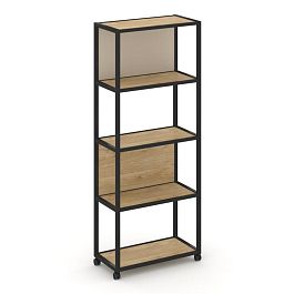 Shelf Mobile Стеллаж 5 уровней 1 секция VR.LT-STK-503.08 Тиквуд Светлый/Металл Черный/W-04 800*400*2000 - Фото предпросмотра
