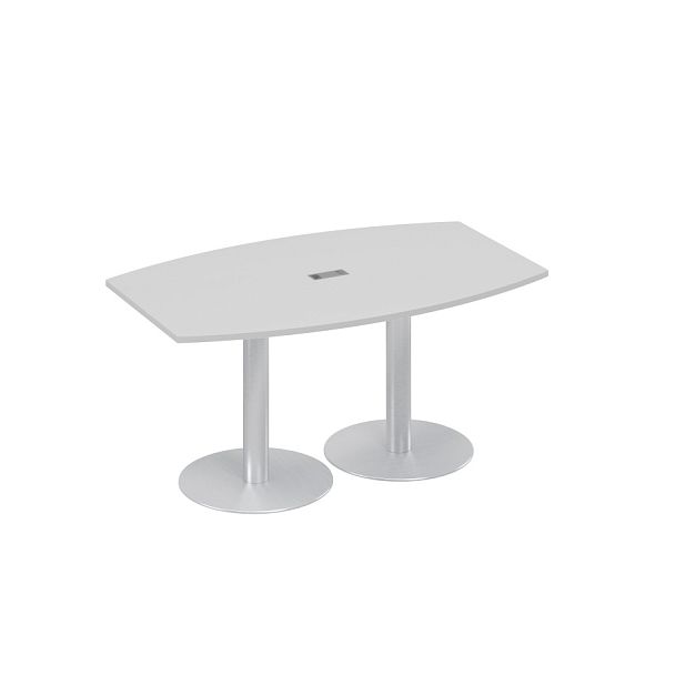 Стол 160x100 фигурный на опорах-колоннах для переговоров A4 А4 ХР 111 серый - Вид 1