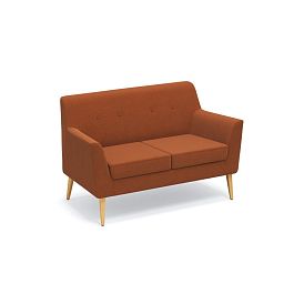 Диван 2-местный Киото Кт/2 ткань терракотовая AU09/опоры лак - Фото предпросмотра