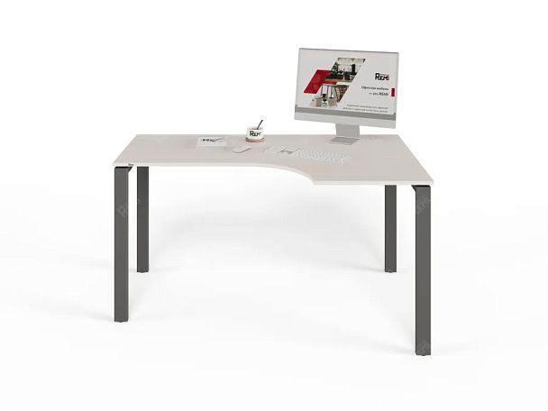 UNITY РМСУ9-14R ДУБ МОЛОЧНЫЙ Стол на металлокаркасе угловой правый 1400х900х750 - Вид 2