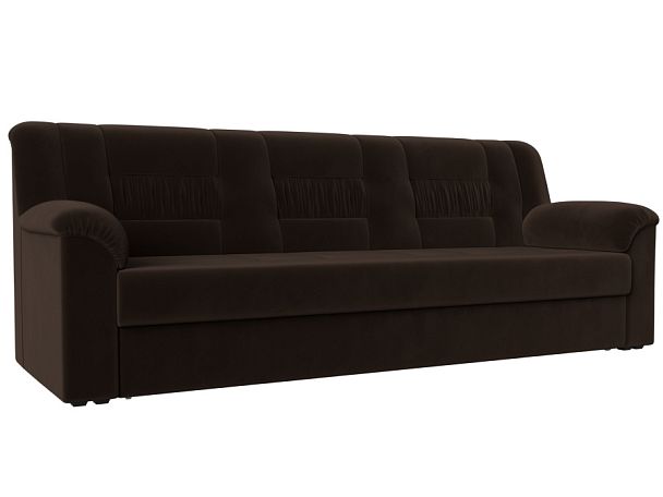 Прямой диван Карелия (полностью микровельвет коричневый) - Вид 1