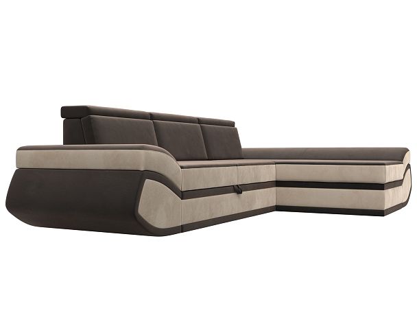 Диван угловой Лига-032 правый угол Велюр коричневый - Вид 3