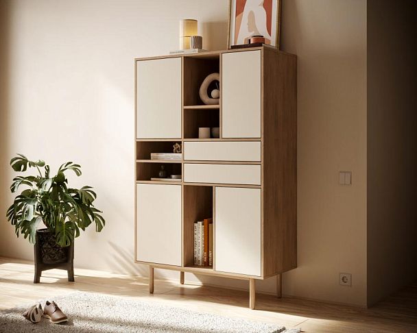 Комод высокий с дверками и ящиками Alice арт ALC07 - Вид 3