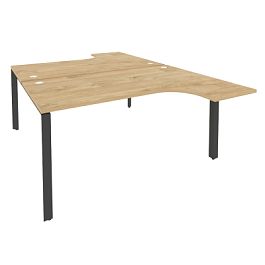 Onix Рабочая станция на П-образном м/к O.MP-D.SA-4 Тиквуд светлый/Антрацит металл 1580*2395*750 (1635/460) - Фото предпросмотра