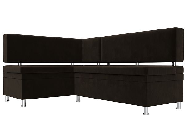 Кухонный уголок Стайл левый (полностью микровельвет коричневый) - Вид 3