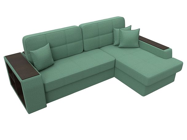 Диван угловой Брюссель правый угол Рогожка зеленый - Вид 5