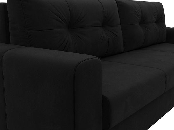 Прямой диван Лига-031 Микровельвет черный - Вид 3