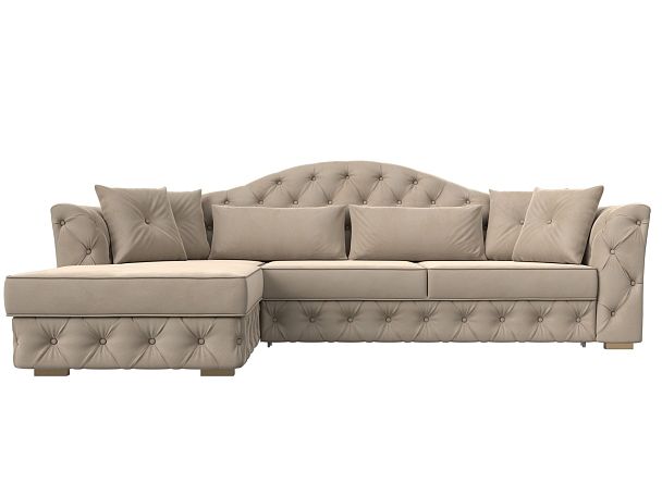 Диван угловой Артис левый угол Велюр бежевый - Вид 2