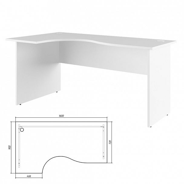 Стол эргономичный левый Trend 160x90x75 белый - Вид 1