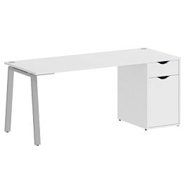 Home Office Стол письменный VR.SP-3-178.1.A Белый бриллиант/Серый металл 1780*720*750 - Фото предпросмотра