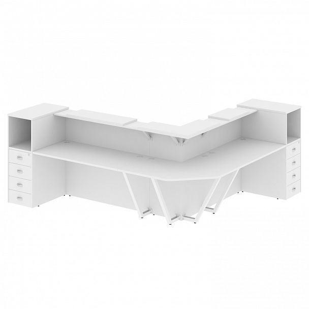 Ресепшн Г-образный "Onix" O.R-K-33 белый бриллиант - Вид 1