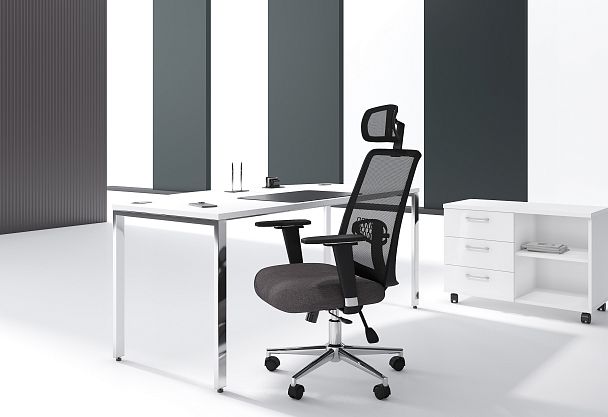 Офисное кресло CHAIRMAN 535 LUX, ткань/сетка, черный/серый - Вид 7