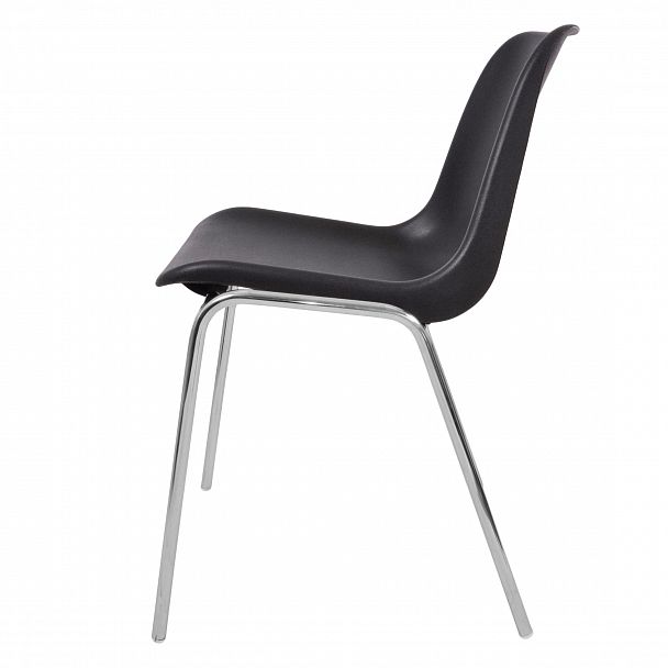 Стул Vicenza (4 ножки) Каркас хром, черный, стопируемый - Вид 3