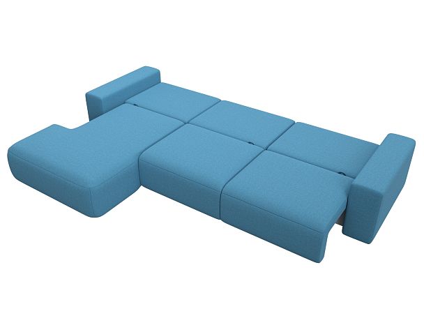 Диван угловой Лига-036 НПБ Классик Лонг левый угол Рогожка голубой - Вид 10