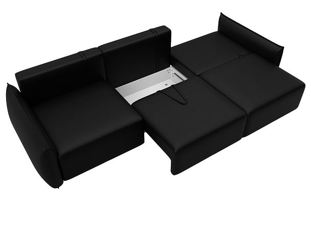 Диван прямой Лига-051 НПБ Лонг Экокожа черный - Вид 8