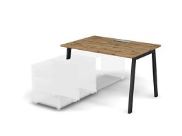 MATRIX 121B103-A Стол прямой, опора на тумбу, Merida (А-опоры) 1180х780х775 Дуб Крафт/Темно-серый - Фото предпросмотра