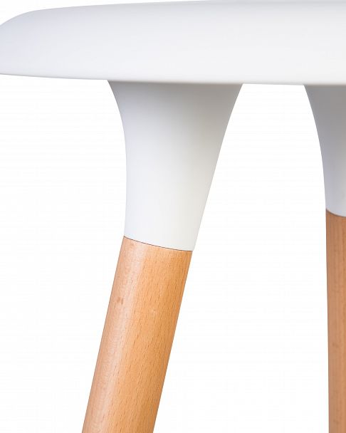 Табурет барный DOBRIN ROYCE (ножки светлый бук, цвет белый (W-02)) - Вид 3