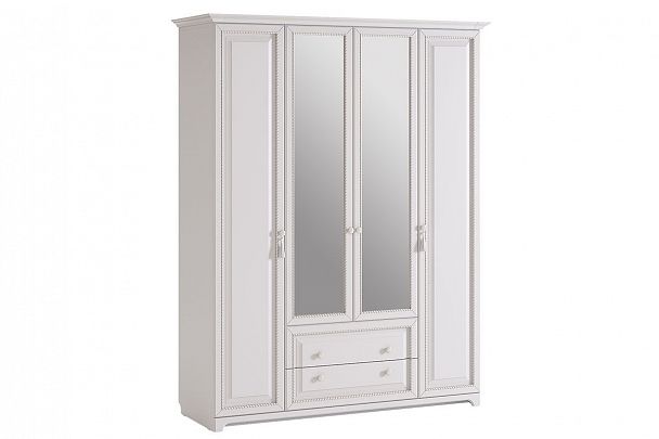 Белла Шкаф 4-створчатый SMB-18.1651 белый/джелато софт - Вид 1