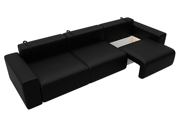 Диван прямой Лига-036 НПБ Классик Лонг Экокожа черный - Вид 7