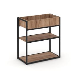 Rift Стеллаж Металл Антрацитический низкий приставной RF.STM-011 Дуб Табак/Металл Черный 596*350*750 - Фото предпросмотра