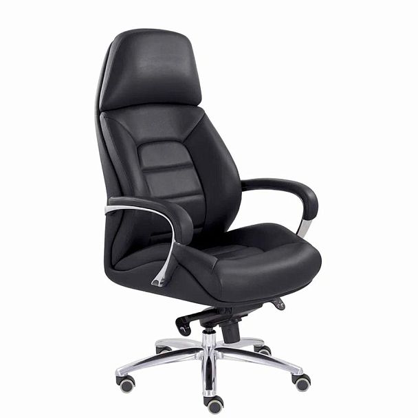 Кресло офисное "EPIK" A-181-G, мультиблок, натуральная кожа, черное - Вид 3