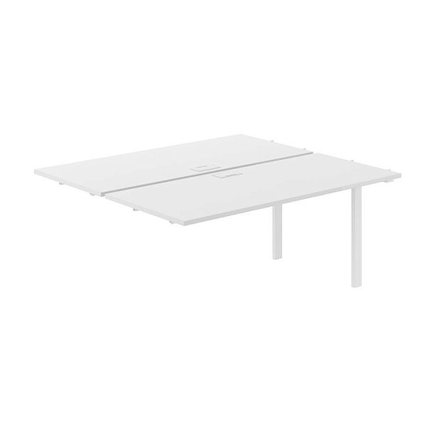 Секция рабочей станции 1600х1438х750 / профиль: 59х59 белый; столешница: белый Призма / Prizma - Вид 1