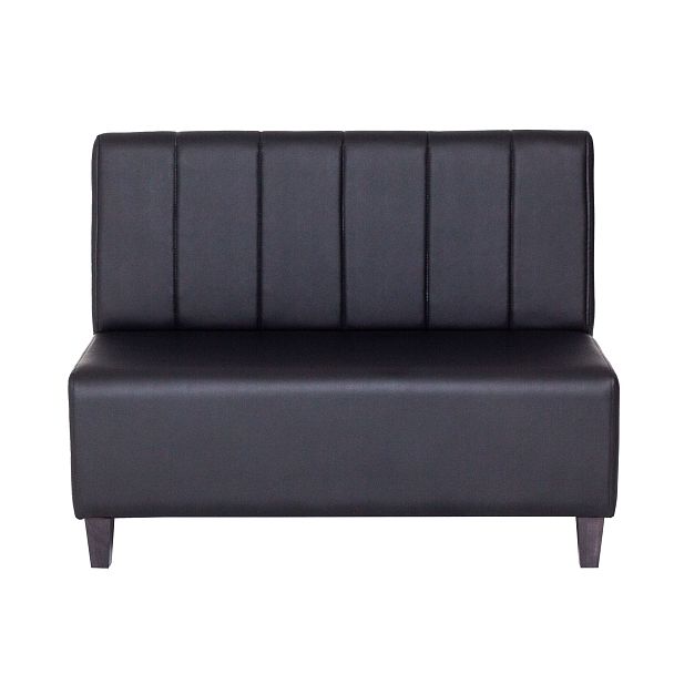 Диван линейный, кожзам черный, ножки бук - Вид 5