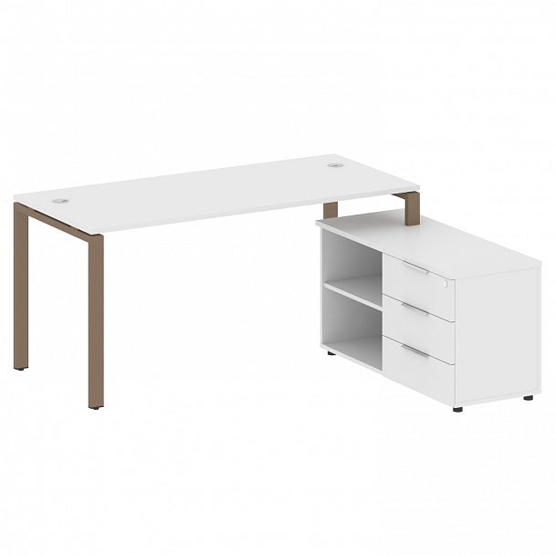 Рабочая станция "Metal System" БП.РС-СТС-2.4 белый/мокко - Вид 1