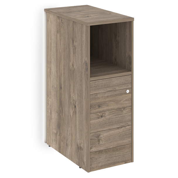 Onix Тумба с подсветкой 5 ящиков TIP-ON завершающая, левая O.R-TV-5 TIP.S (L) Тиквуд темный 436*767*1185 - Вид 1