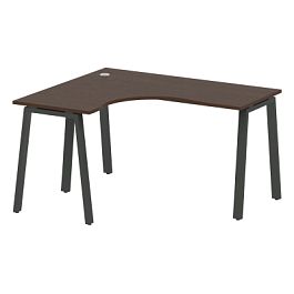 Metal System Стол криволинейный левый на А-образном м/к БА.СА-3 (L) Венге/Антрацит металл 1400*1200*750 - Фото предпросмотра