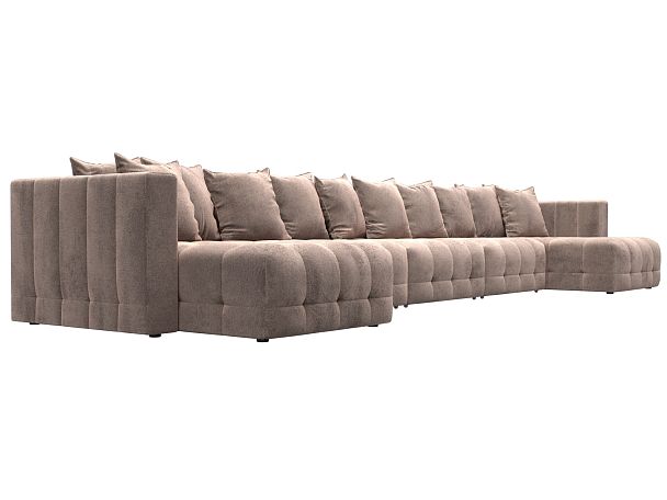 Диван П-образный Лига-052 НПБ МегаЛонг Велюр бежевый - Вид 3